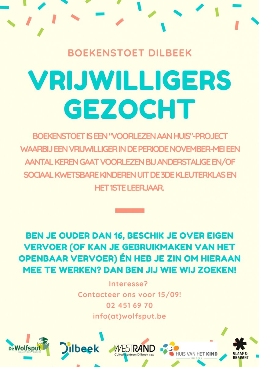 Boekenstoet Dilbeek – Vrijwilligers gezocht