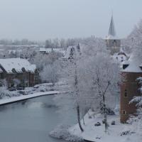 winter op Alena-eiland en Ambrosiuskerk